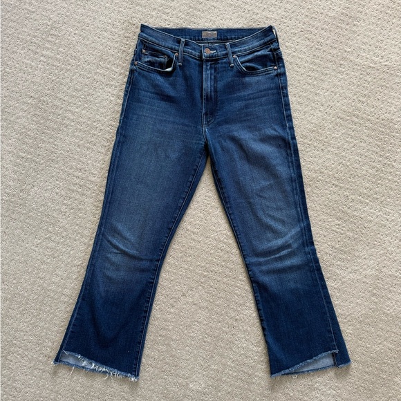 Mother Blue The Insider Crop Step Fray Jeans - Sake It To Me - size 27 - Picture 5 of 10